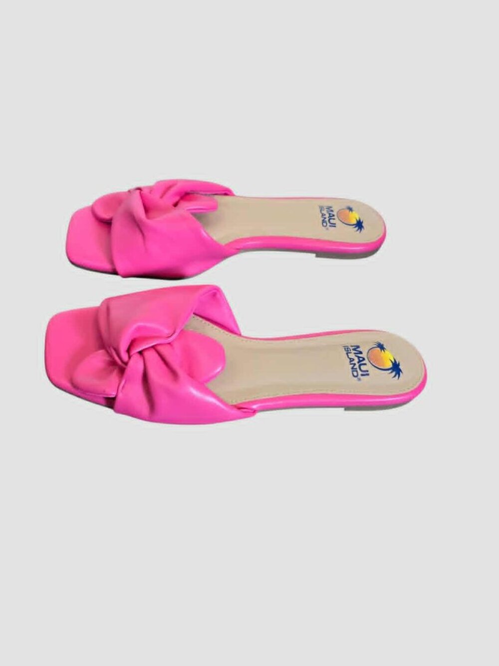 Maui Island Hot Pink Slide Summer Casual Slide Sandals Knotted Bow Womens 9M